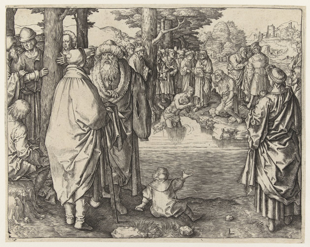 Kristi dop i Jordan av Lucas van Leyden