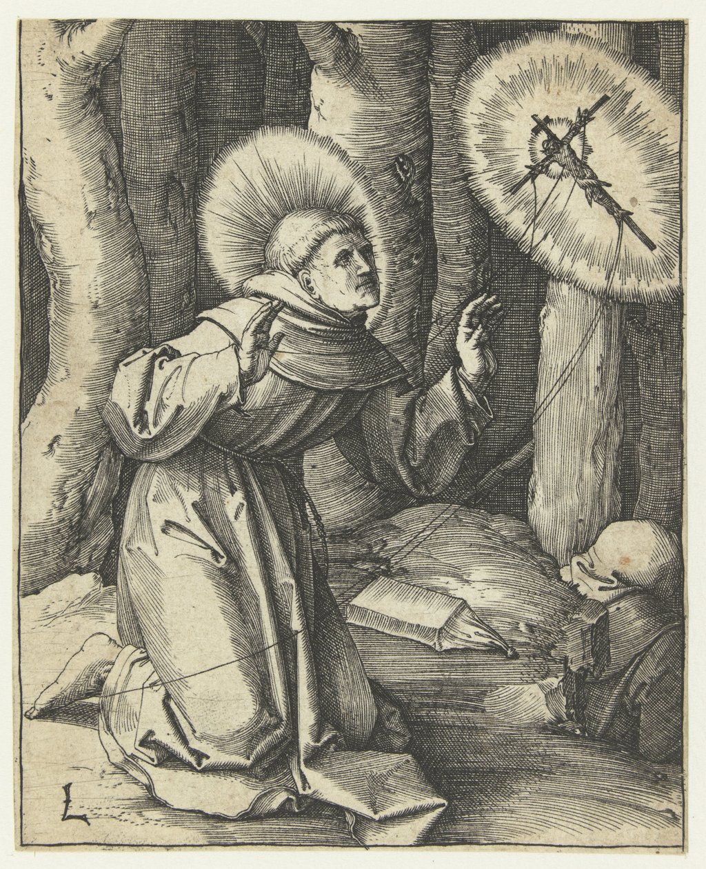 Stigmatiseringen av Saint Francis av Lucas van Leyden