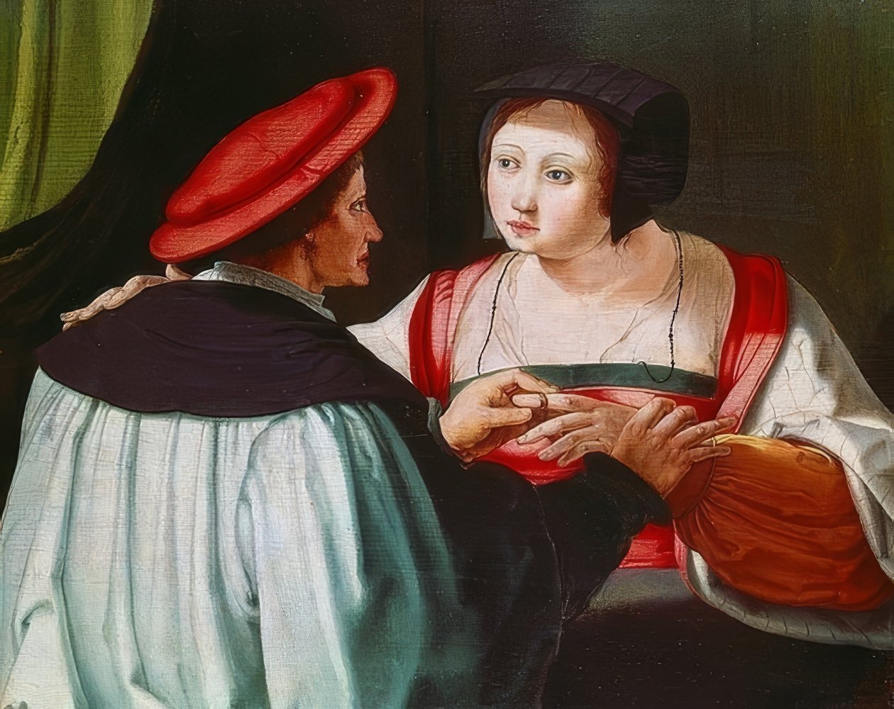 Förlovningen. Omkring 1530 av Lucas van Leyden