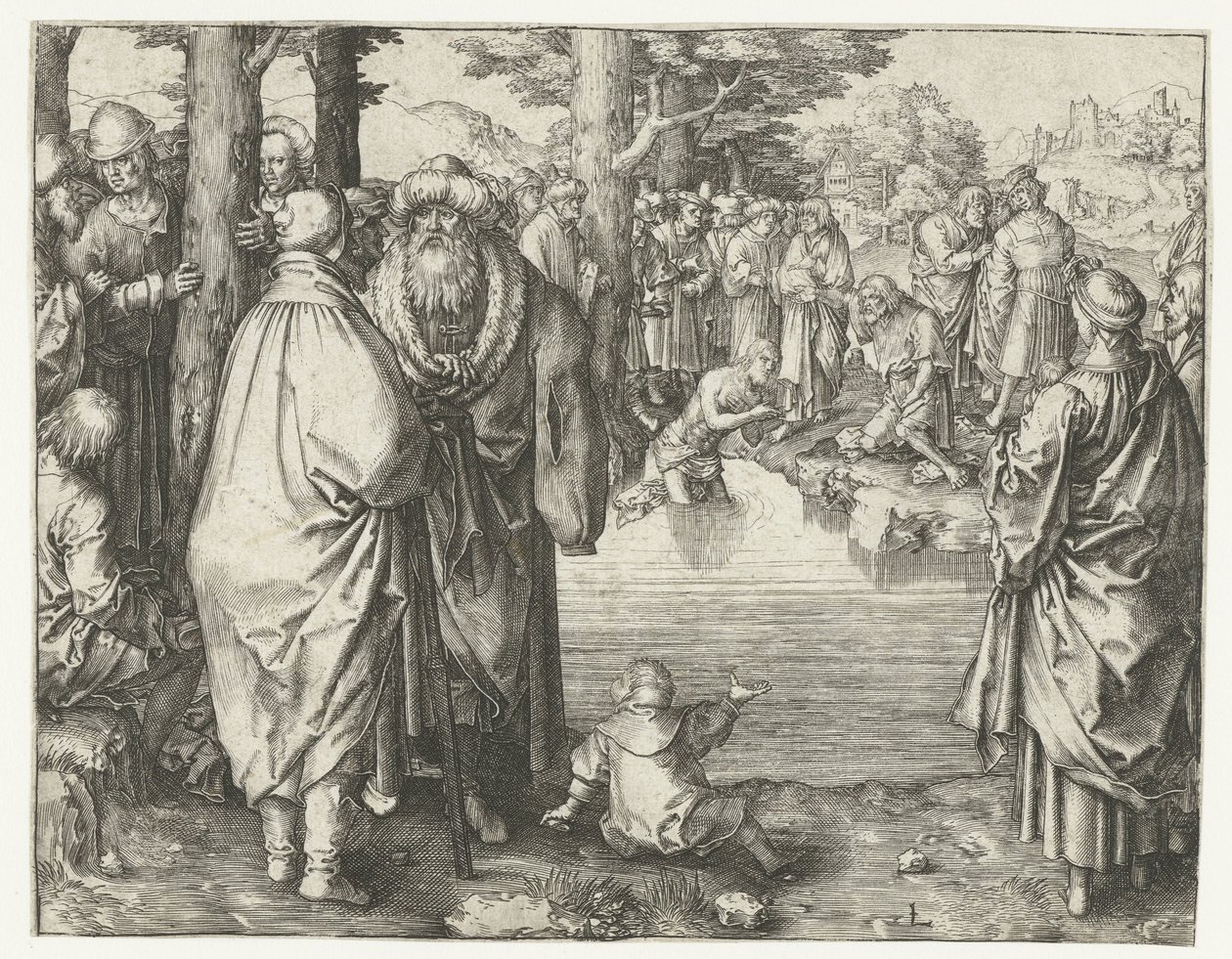 Kristi dop i Jordan av Lucas van Leyden
