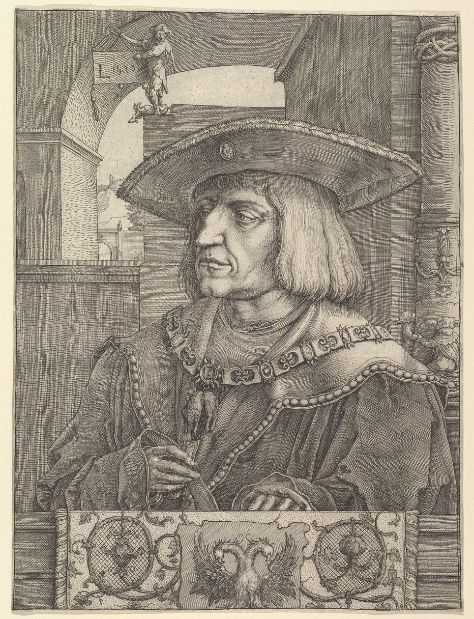 Kejsar Maximilian I, 1520. av Lucas van Leyden