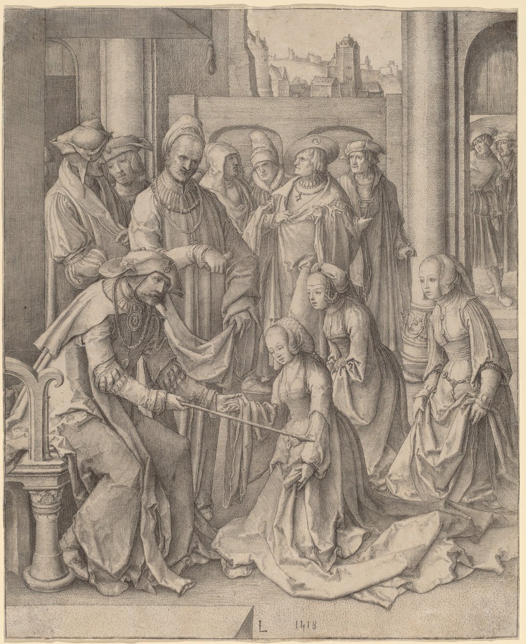 Ester före Ahasveros av Lucas van Leyden