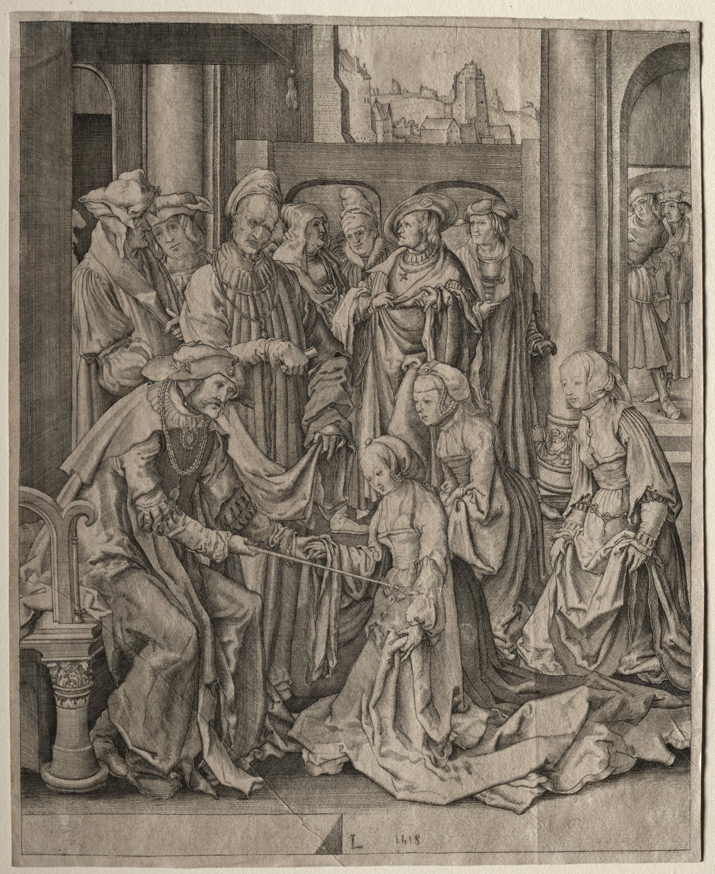 Ester före Ahasveros av Lucas van Leyden
