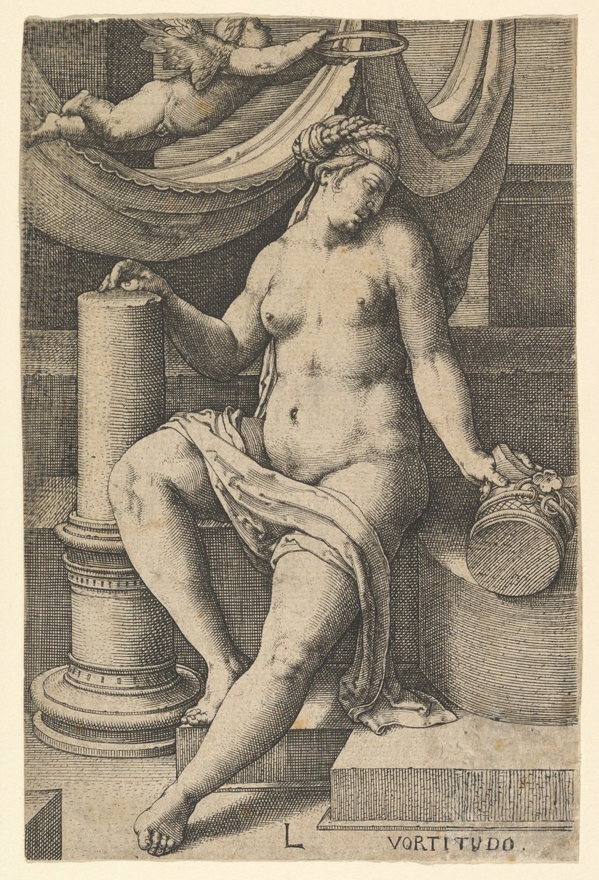 Fortitude, från serien De sju dygderna, 1530. av Lucas van Leyden