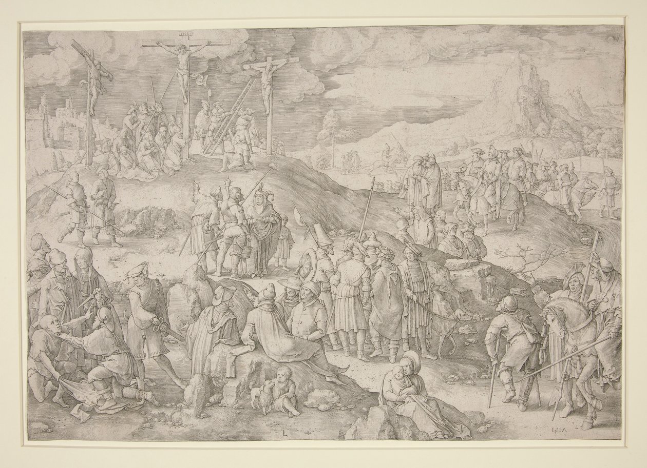 Golgata (Den stora Golgata) av Lucas van Leyden