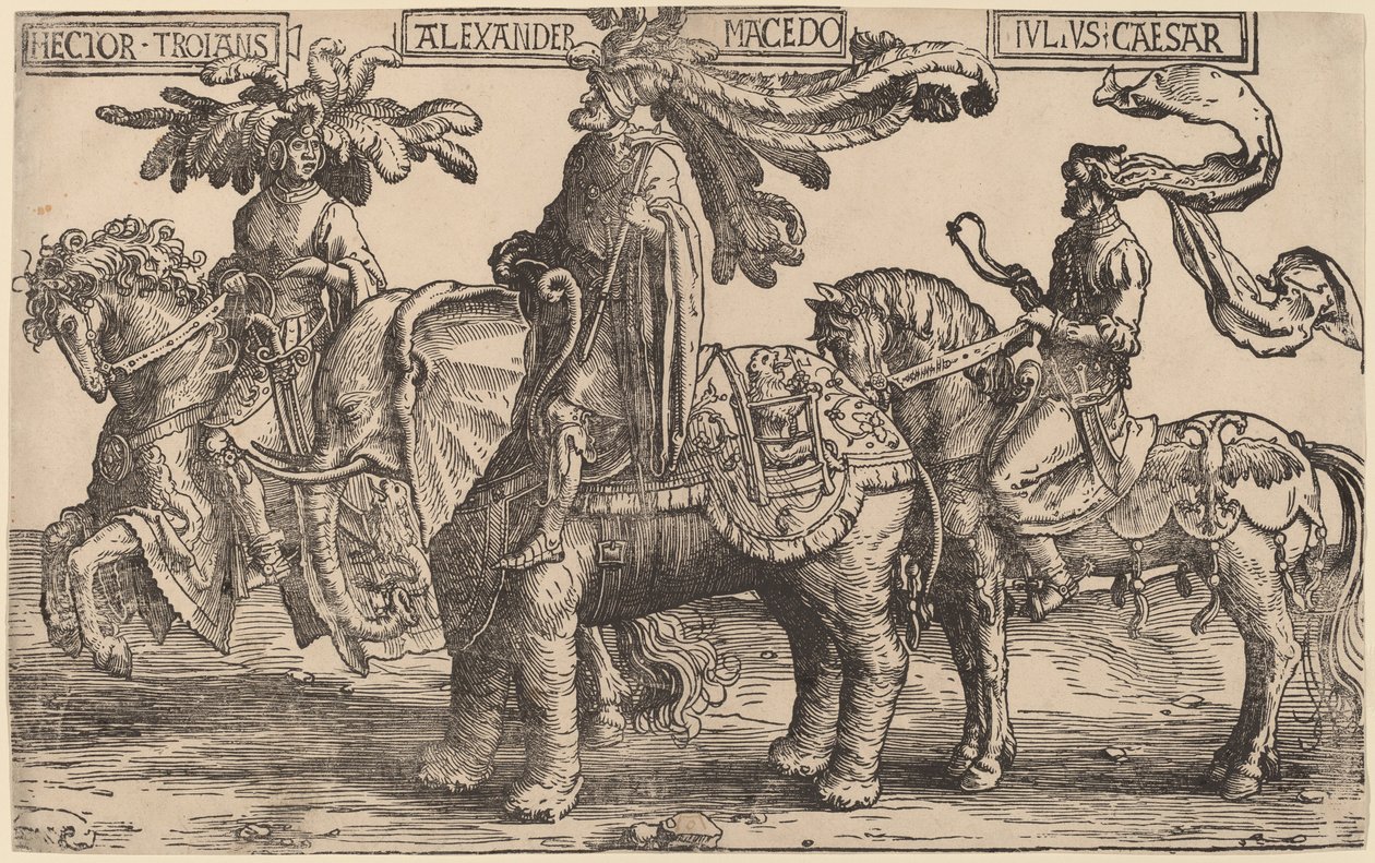 Hector av Troja, Alexander av Makedonien, Julius Caesar av Lucas van Leyden
