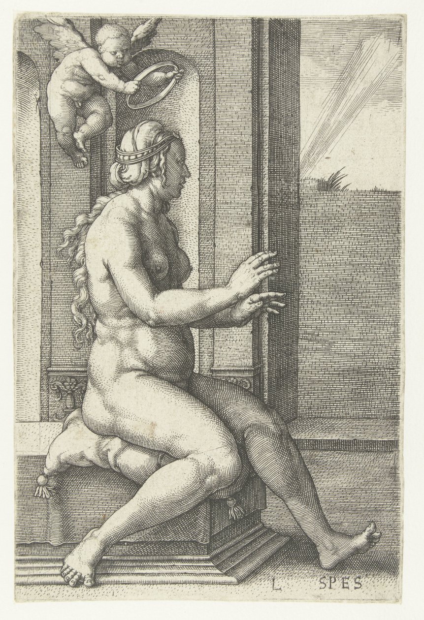 Högen Spes (titel på objekt) Seven Virtues (serietitel) av Lucas van Leyden