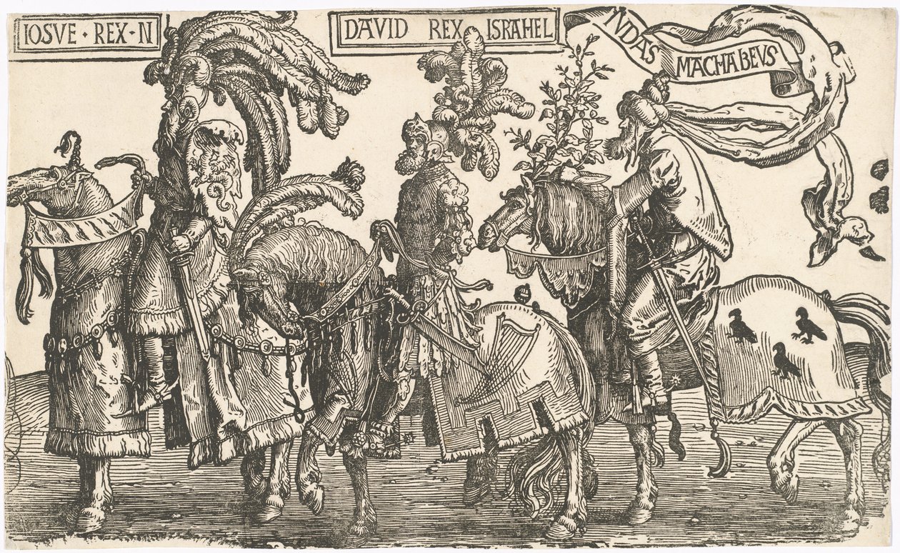 Joshua, David, Judas Maccabees av Lucas van Leyden