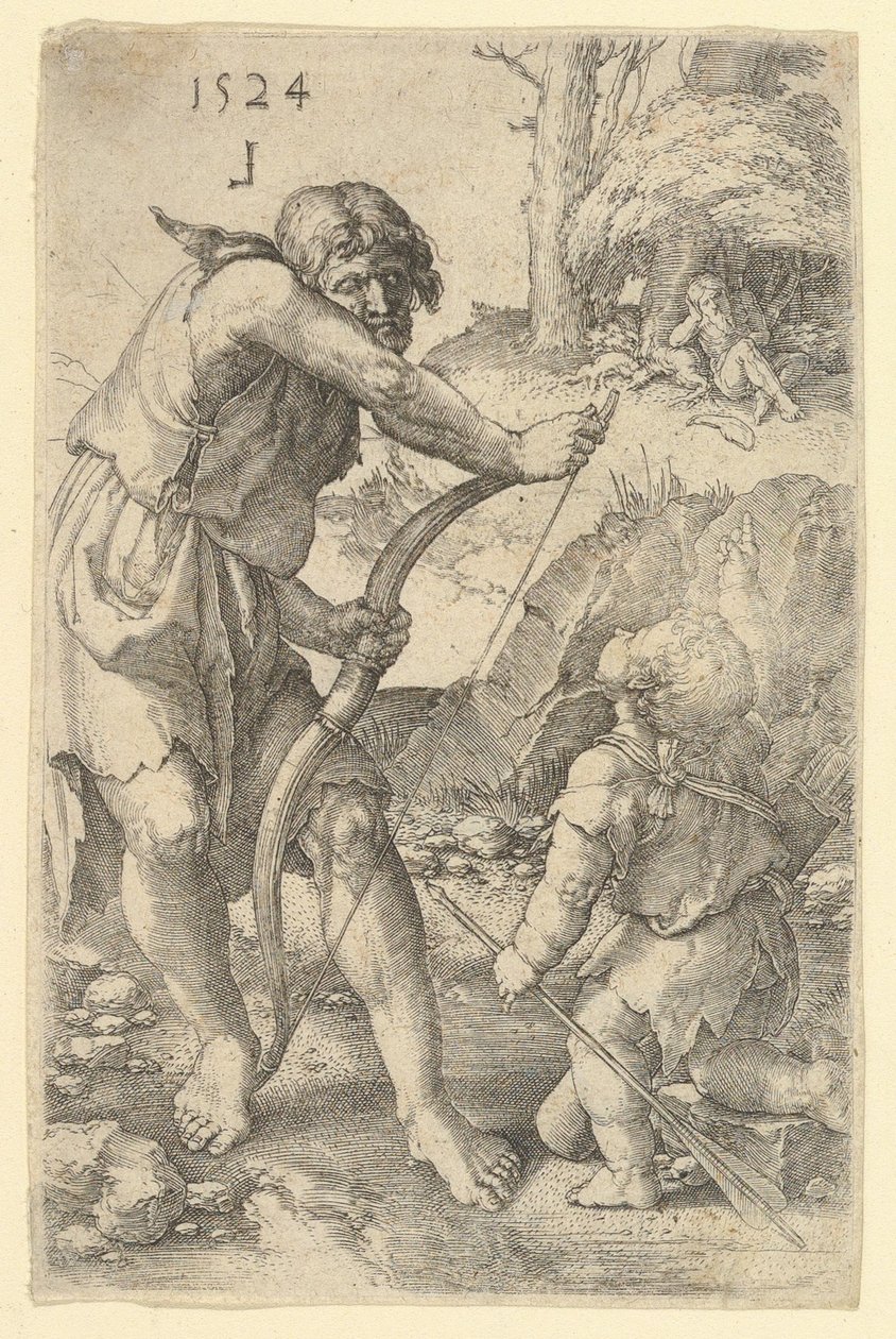 Lamech och Kain, 1524. av Lucas van Leyden
