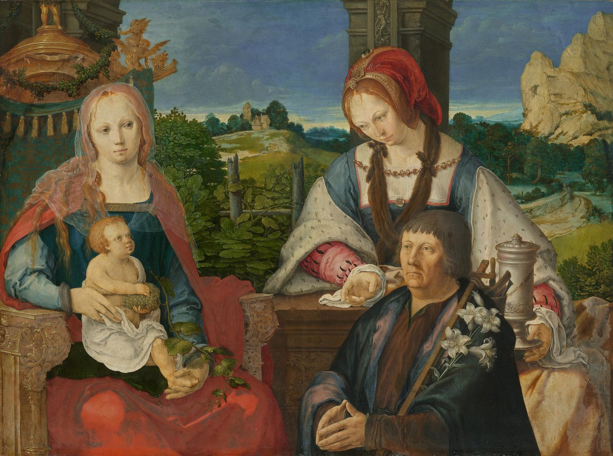 Maria med barnet, den heliga Maria Magdalena och donatorn (avskild ytterpanel, inv.nr 7713) av Lucas van Leyden