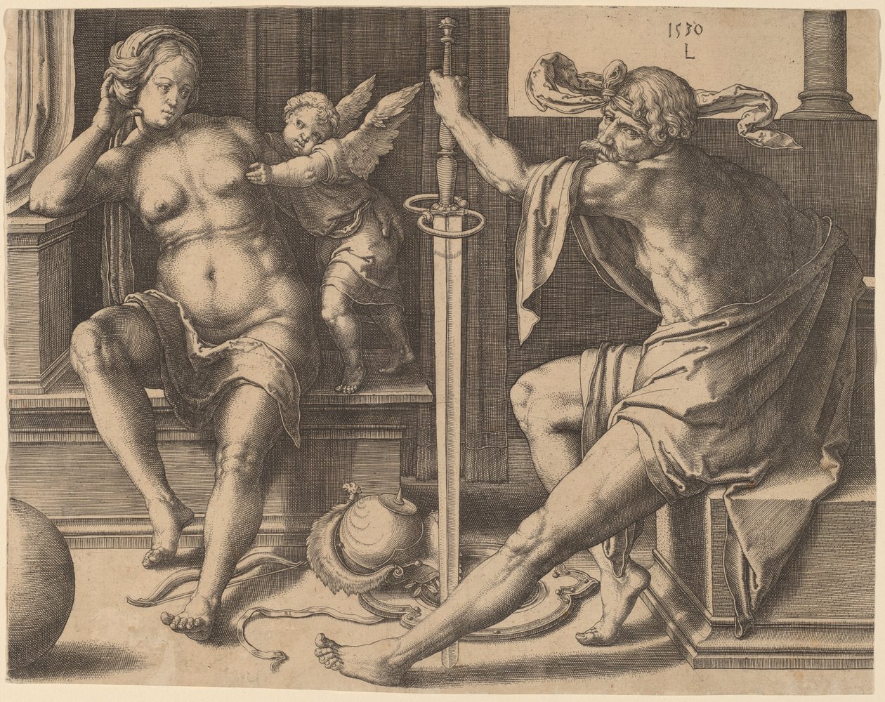Mars, Venus och Amor av Lucas van Leyden