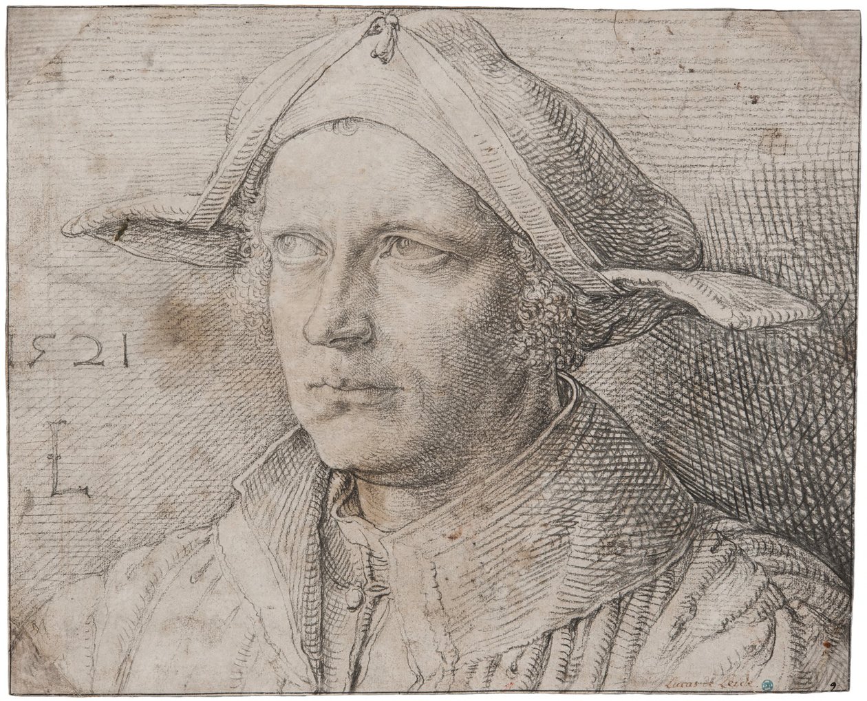 Porträtt av en ung man av Lucas van Leyden