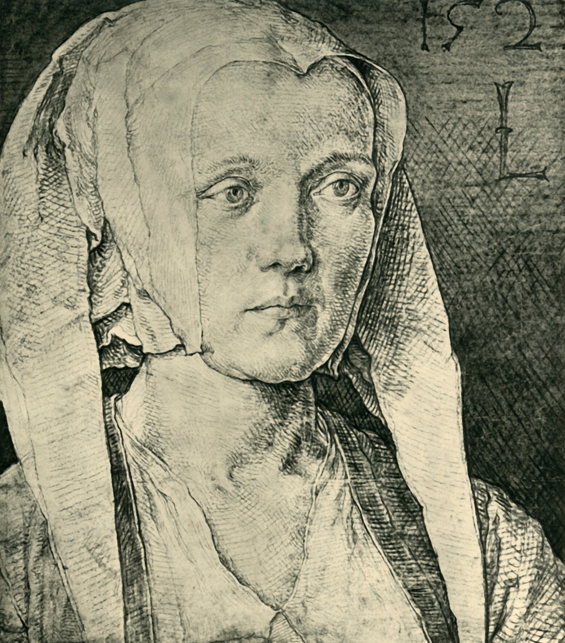 Porträtt av en kvinna, 1521, 1943. av Lucas van Leyden