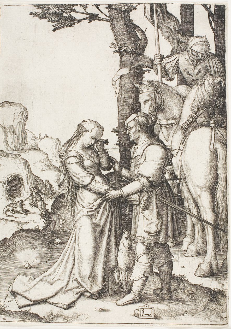 Saint George befriar prinsessan av Lucas van Leyden