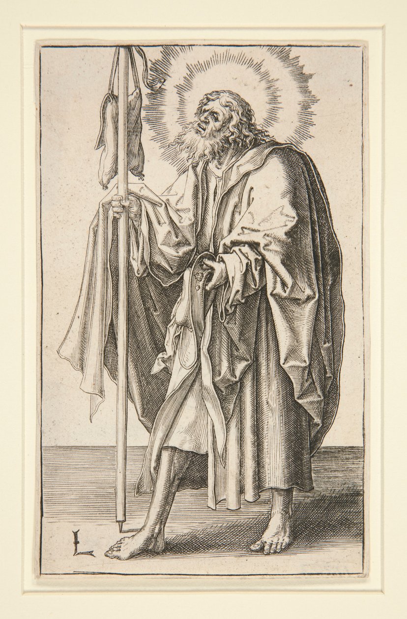 Saint James the Greater (eller den äldre) från serien: Kristus och apostlarna av Lucas van Leyden