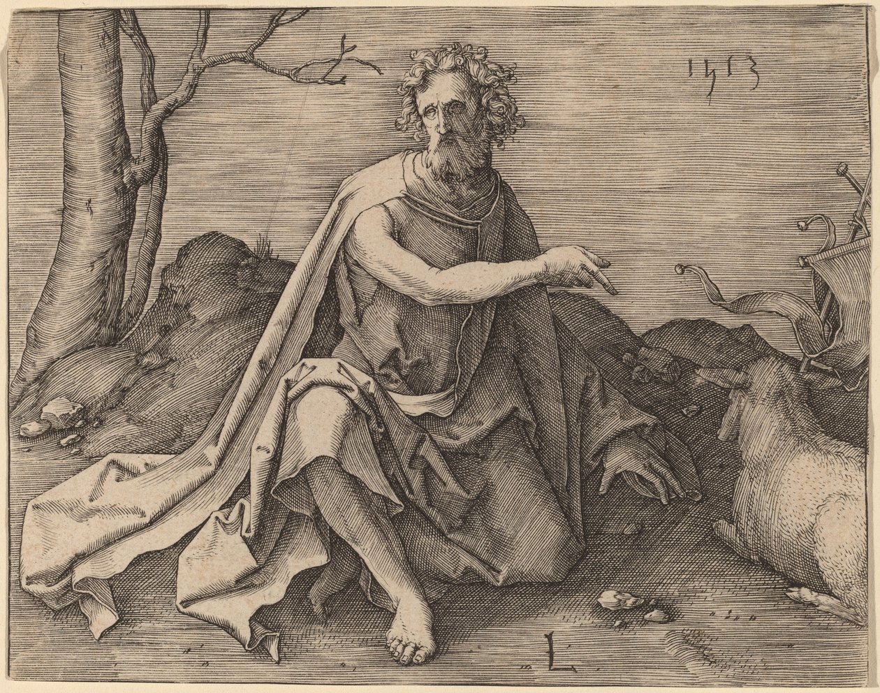 Johannes Döparen i öknen av Lucas van Leyden