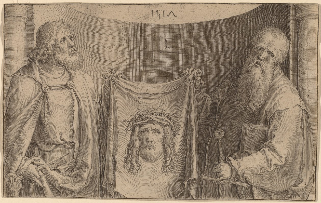 De heliga Petrus och Paulus med Vernicle av Lucas van Leyden