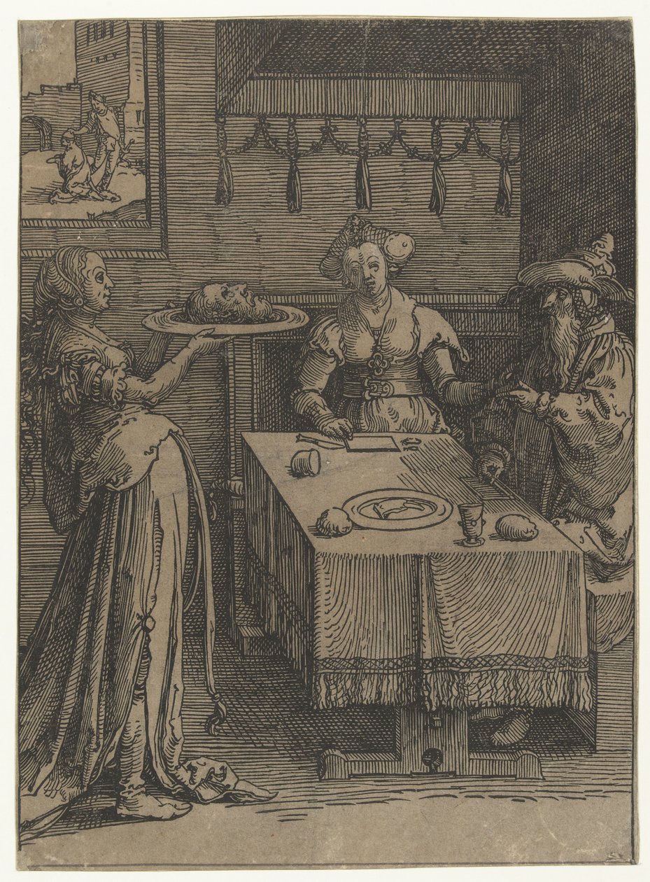 Salome med Johannes Döparens huvud Liten serie Damlistor (serietitel) av Lucas van Leyden