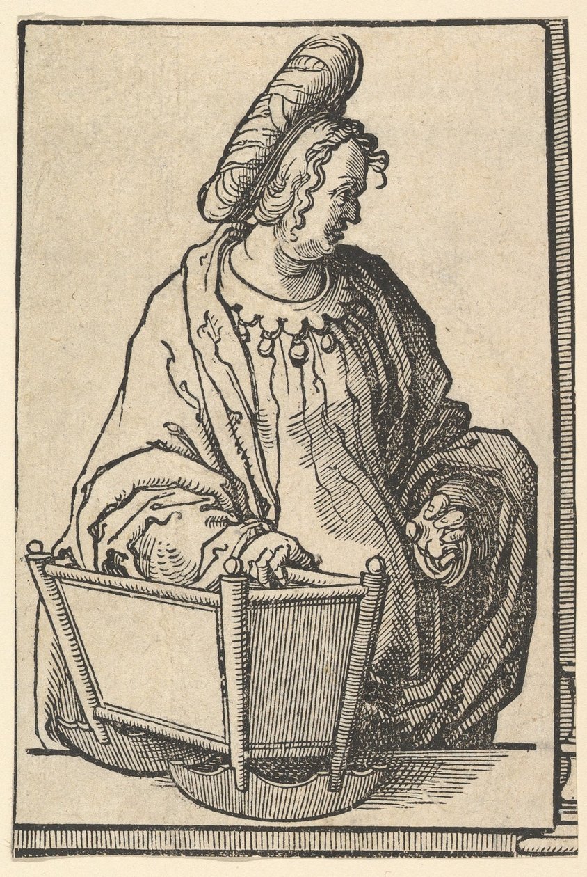 Samarian Sibyl, från serien Sibyll, ca. 1530. av Lucas van Leyden