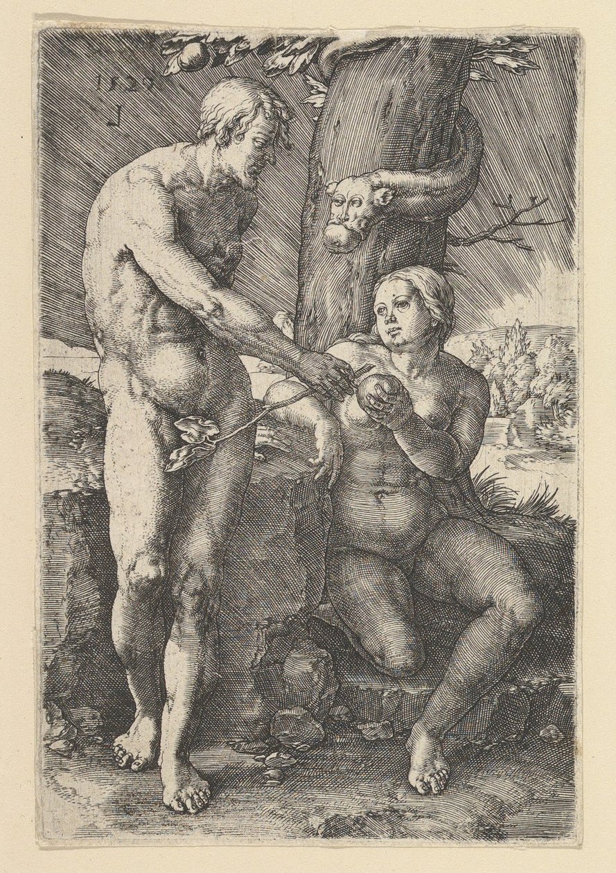 Adams och Evas synd, 1529. av Lucas van Leyden