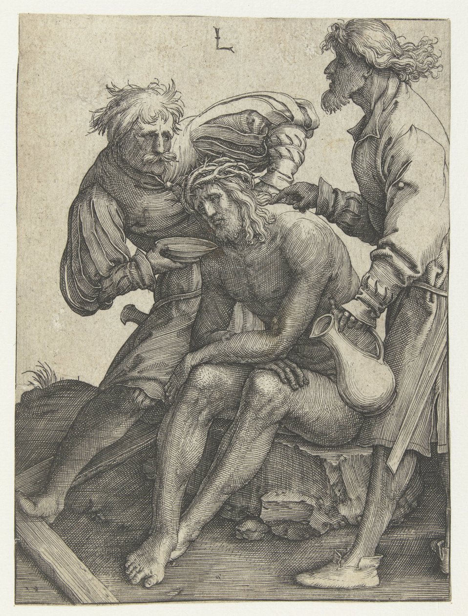 Soldater ger Kristus att dricka av Lucas van Leyden