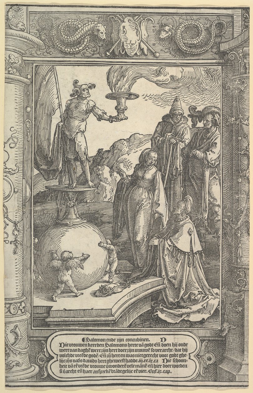 Salomons avgudadyrkan [1 Kungaboken, 11:1-8], ca. 1517. av Lucas van Leyden