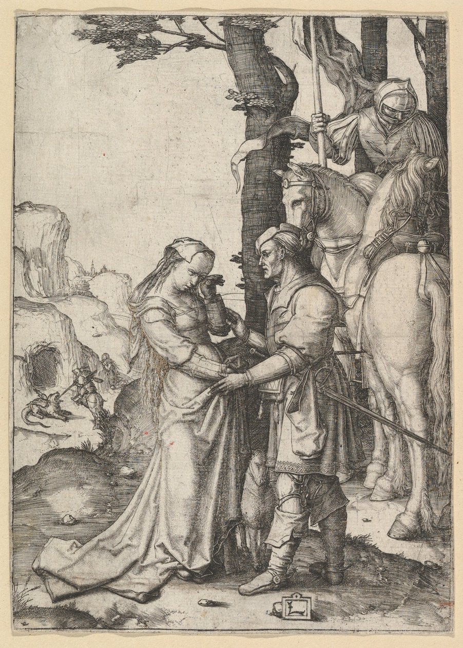 St George Liberating the Princess, ca. 1508. av Lucas van Leyden
