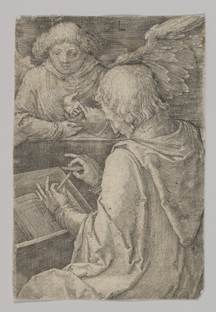 St. Matteus, från serien De fyra evangelisterna, 1518. av Lucas van Leyden
