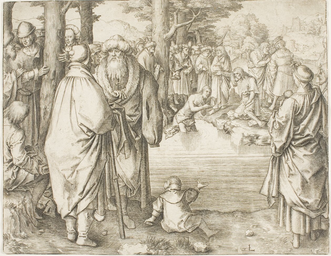 Kristi dop i Jordanfloden av Lucas van Leyden