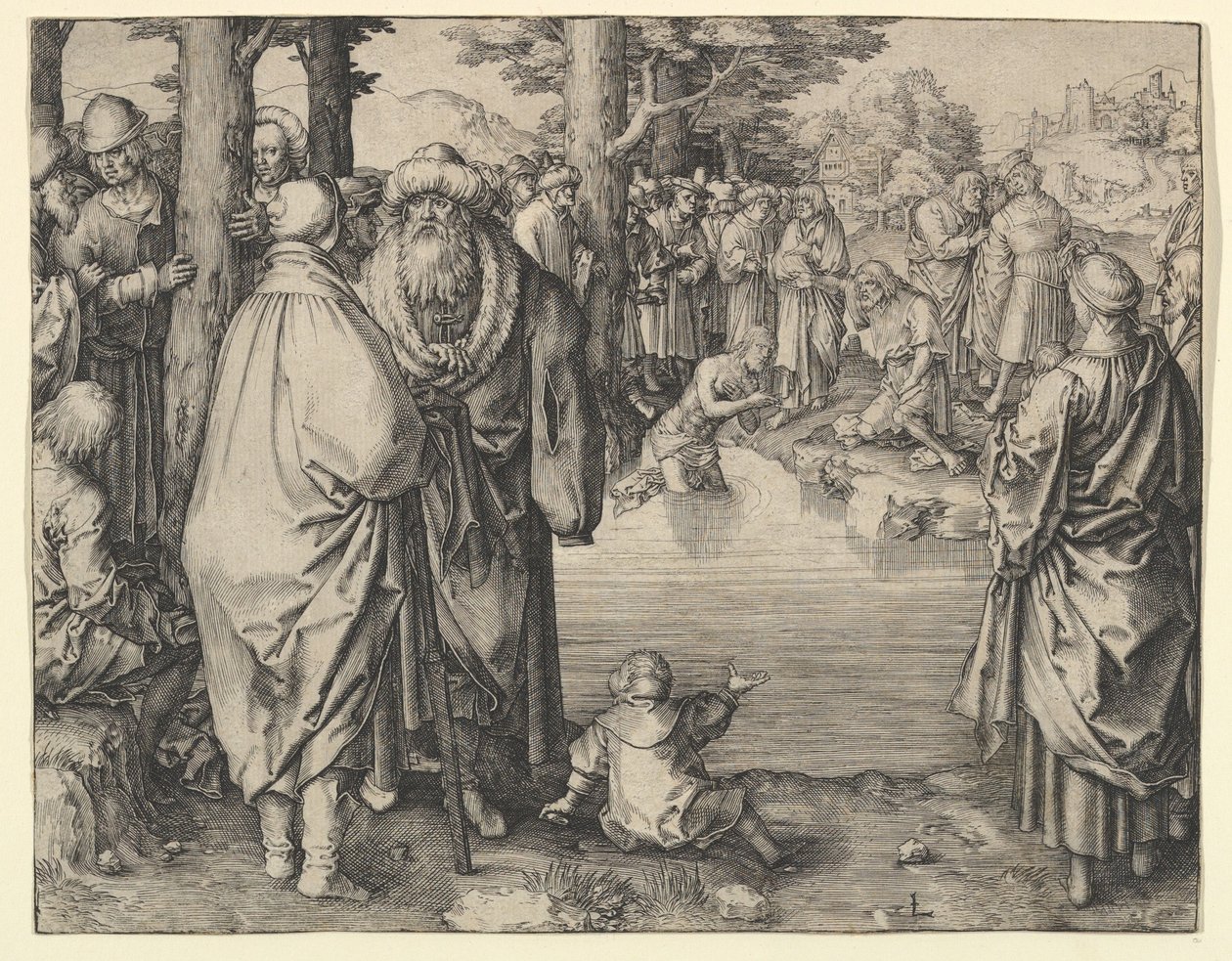 Kristi dop i floden Jordan, ca. 1510. av Lucas van Leyden