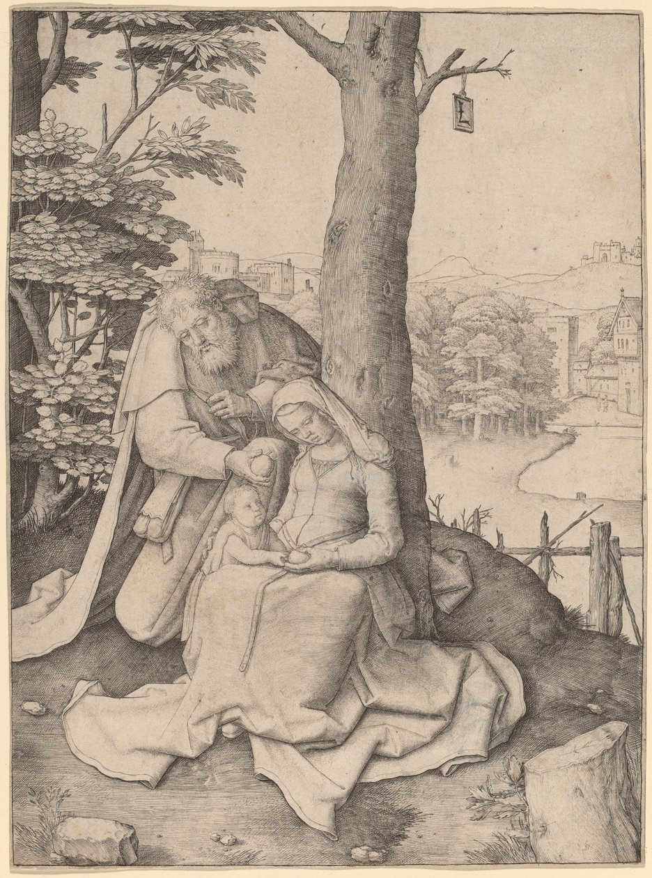Den heliga familjen av Lucas van Leyden