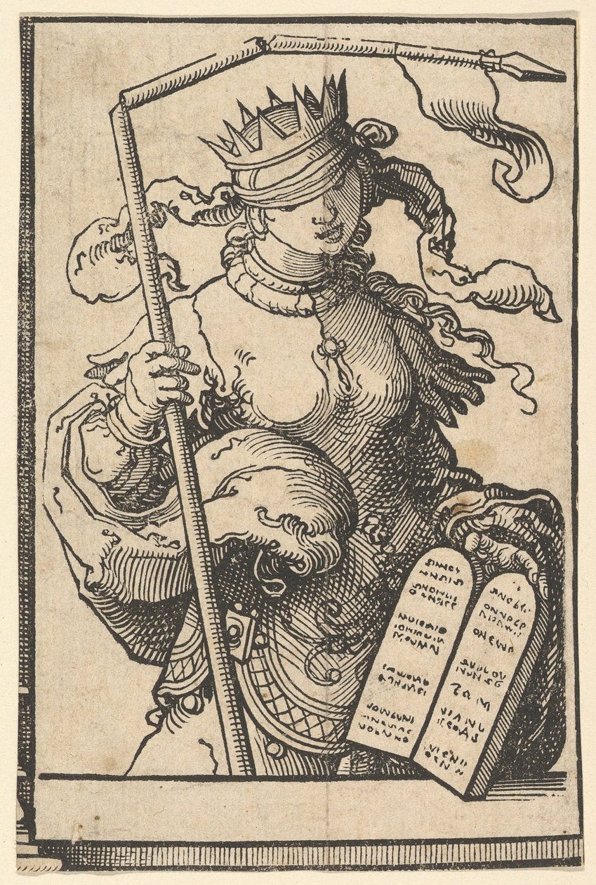 Gamla testamentet eller synagogan, från serien av sibyllor, ca. 1530. av Lucas van Leyden