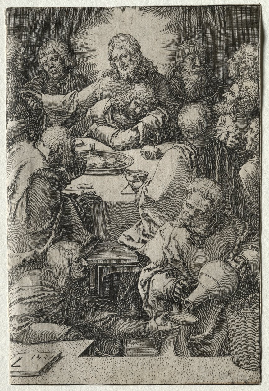 Passionen: Den sista måltiden, 1521. av Lucas van Leyden