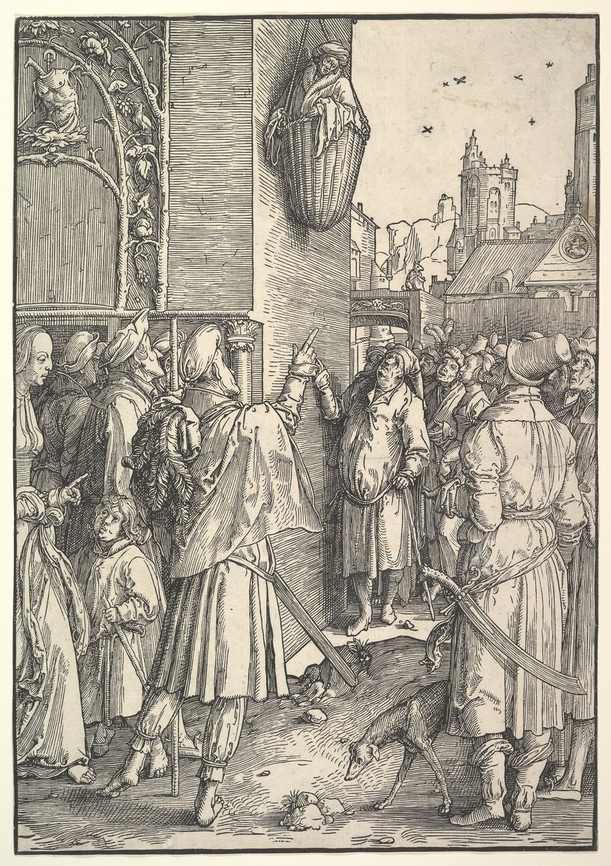 Poeten Vergilius i en korg, 1512. av Lucas van Leyden