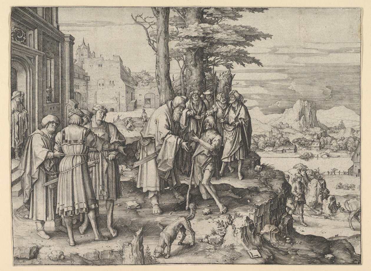 Den förlorade sonens återkomst, ca. 1510. av Lucas van Leyden