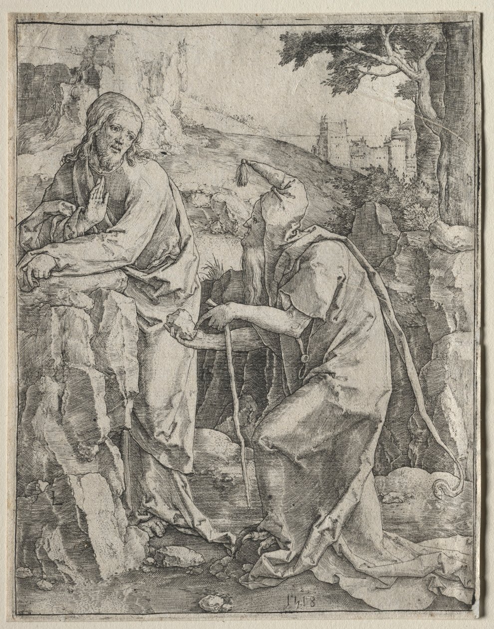 Kristi frestelse, 1518. av Lucas van Leyden