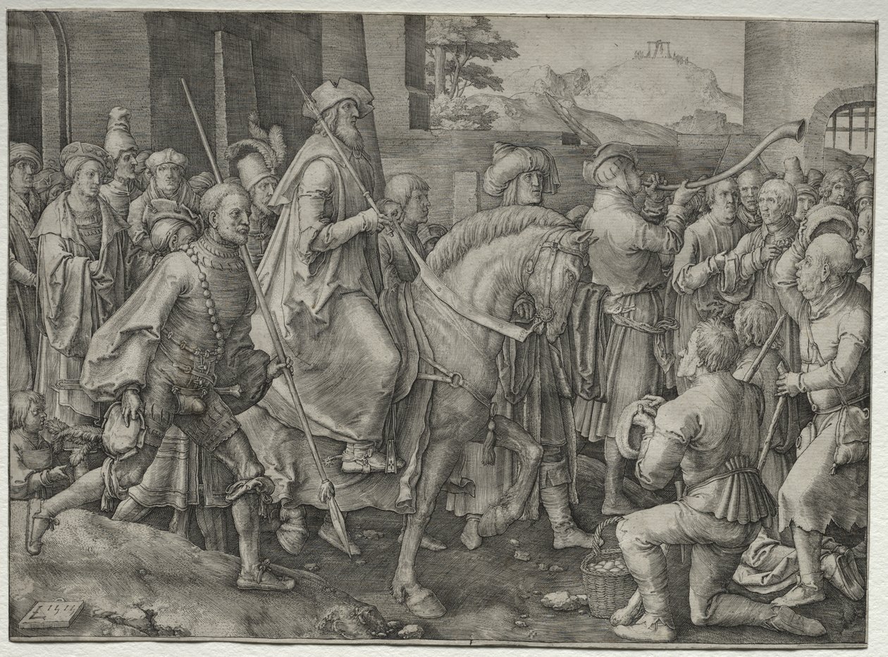 Mordokajs triumf av Lucas van Leyden