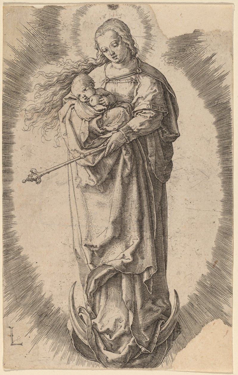 Jungfrun och barnet på halvmånen av Lucas van Leyden