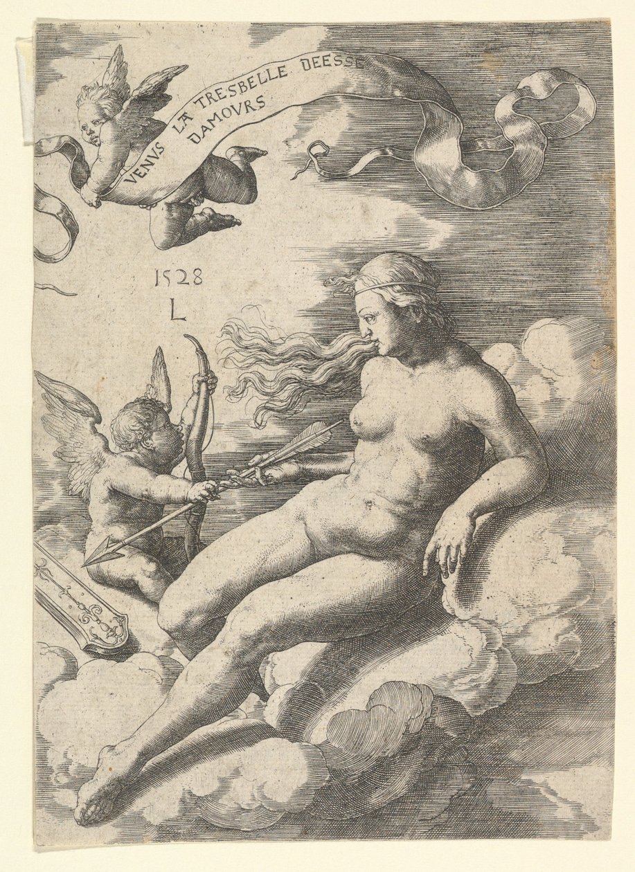 Venus och Amor, 1528. av Lucas van Leyden