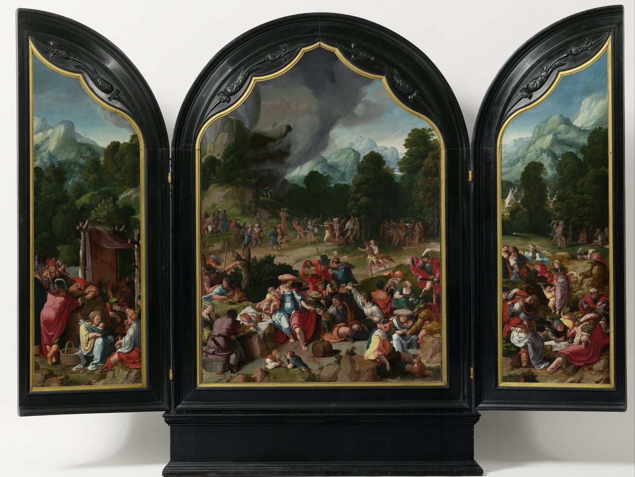 Dyrkan av den gyllene kalven, c.1530 av Lucas van Leyden