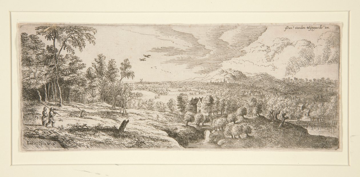 Skog med utsikt över en flod av Lucas van Uden