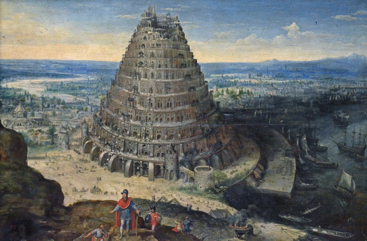 Franska:  La Tour de Babel Babels torn av Lucas van Valckenborch