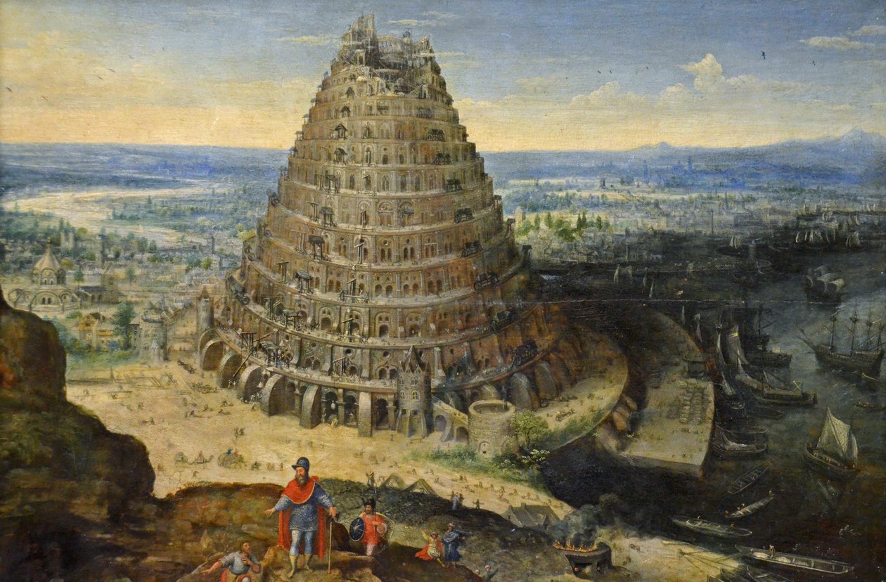 Franska:  La Tour de Babel Babels torn av Lucas van Valckenborch