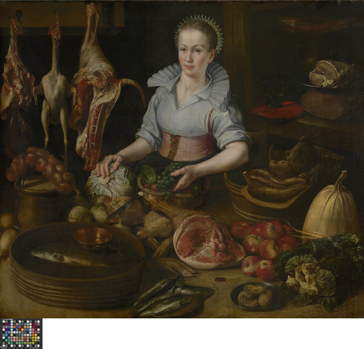The Kitchen Maid (olja på panel) av Lucas van Valckenborch