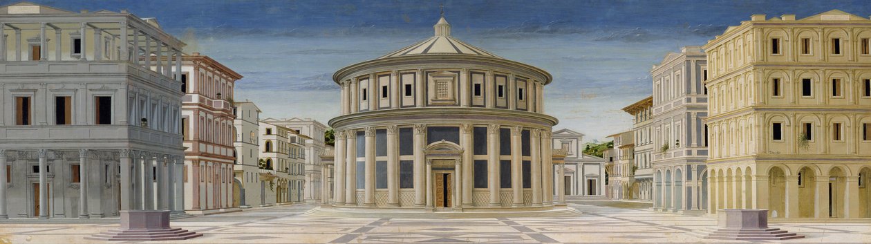Vy av en idealisk stad, eller Guds stad, efter 1470 av Luciano Laurana