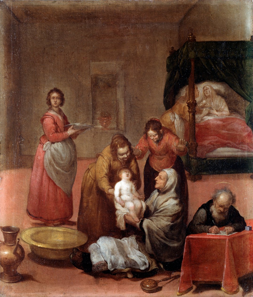 Johannes döparens födelse Målning av Luciano Borzone (1590-1645) 1600-talets Musei di Strada Nuova (ex Palazzo Bianco) gener av Luciano Borzone
