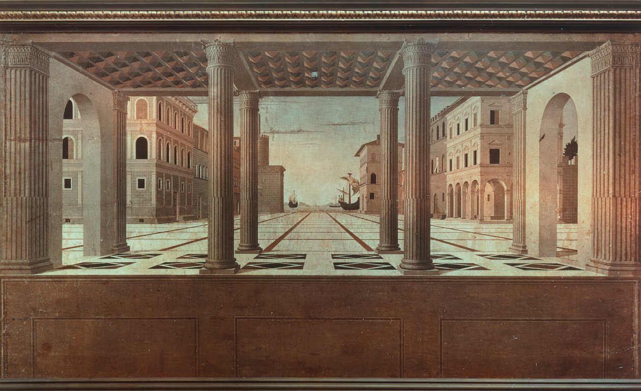 Idealisk utsikt, av Luciano Laurana (1420-1479). av Luciano Laurana