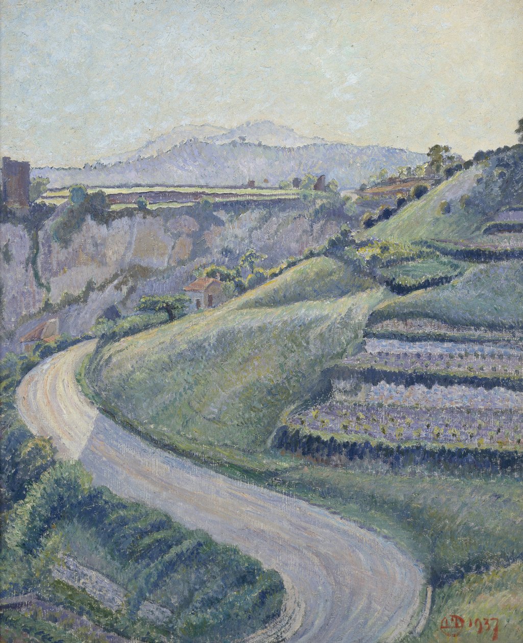 Den nya vägen, Cotignac, 1937 av Lucien Pissarro