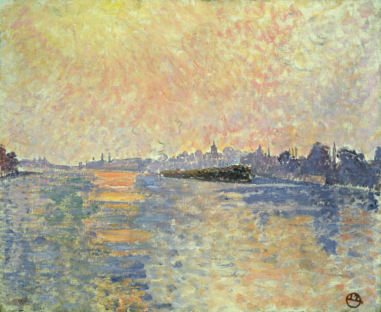 Solnedgång på Themsen i Chiswick av Lucien Pissarro