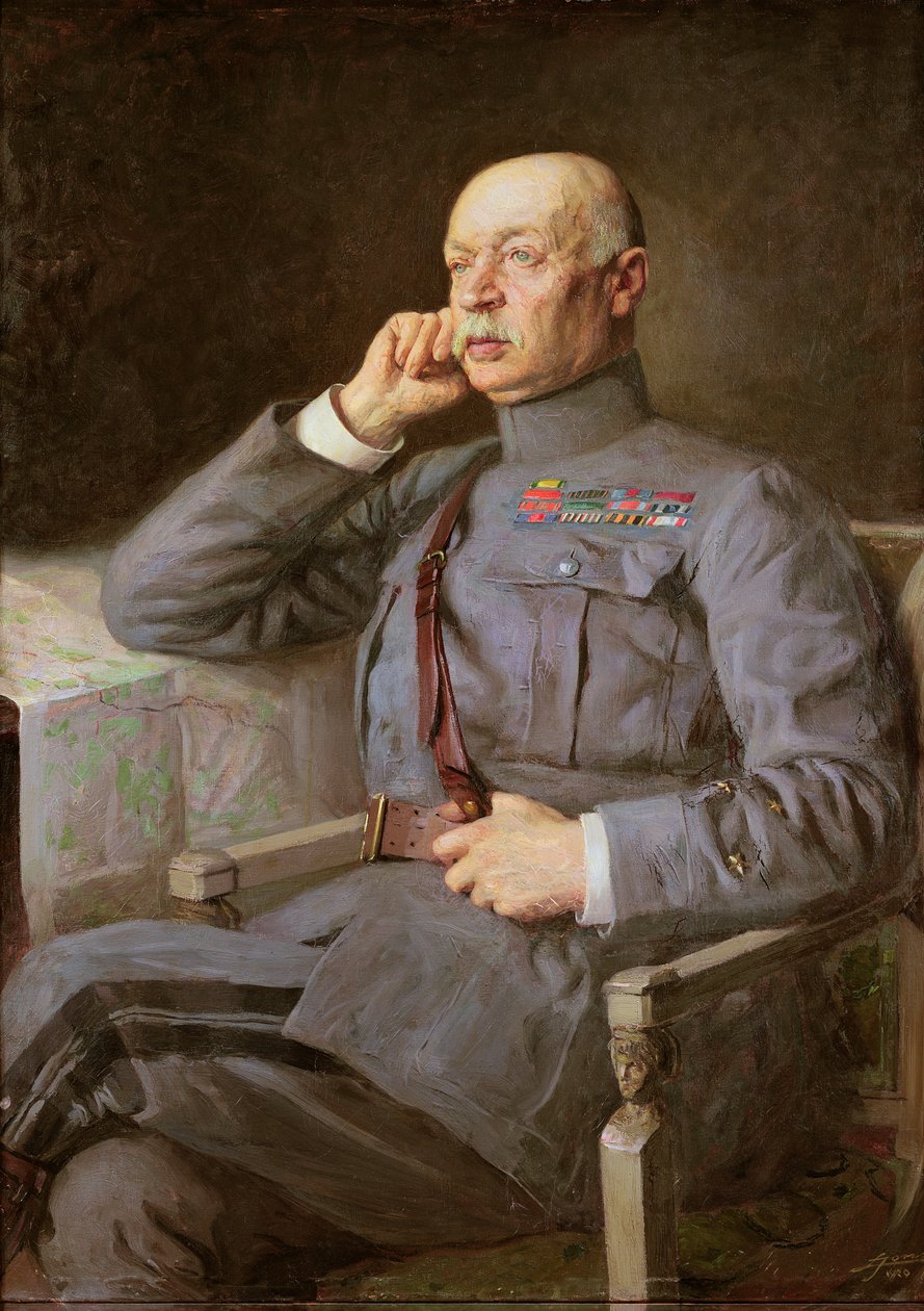 Porträtt av den franske marskalken Fayolle Emile av Lucien Hector Jonas